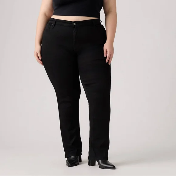 NWT Levi's Slim Straight Leg Black Jeans 24W Firm Price - Picture 1 of 5